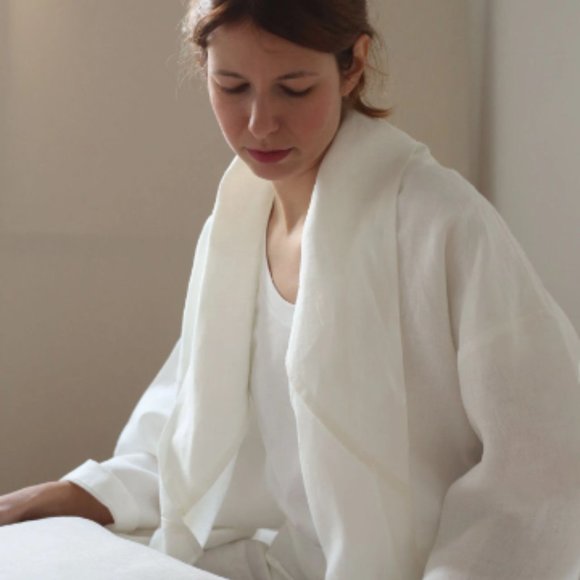 Linen KImono suit I White and Sand color - Picture 5 of 5